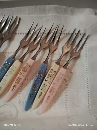 Mini Tenedores Vintage Fiesta Retro (Set de 6)