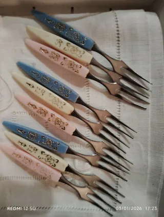 Mini Tenedores Vintage Fiesta Retro (Set de 6)