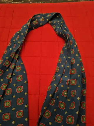 Foulard uomo fantasia blu e rosso