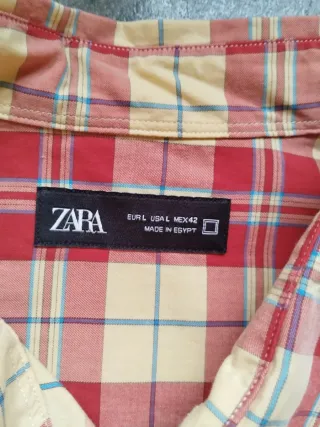 Camisa Zara nueva cuadros roja y amarilla camicia