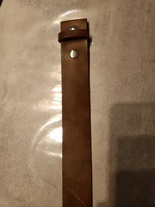 Cinturón de Piel Marrón sin Hebilla