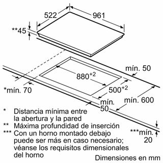 Placa Vitrocerámica Balay 90cm - 5 Fuegos