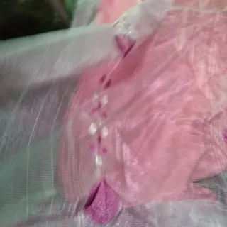 Visillos cortinas rosa