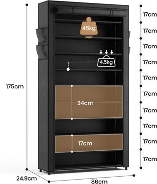Zapatero Tela 11 Niveles Funda 34-40 Pares