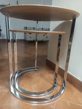 Juego mesas centro madera y metal