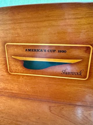 Escritorio y repisa madera náutico