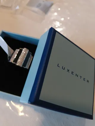 Anillo Plata 925 Luxenter Negro y Brillantes