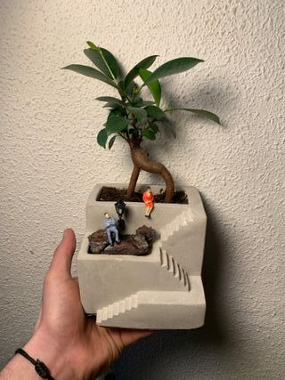 Vaso di cemento! Decorazione, scale e figure