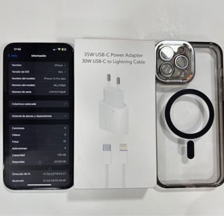 iPhone 13 Pro Max Plata + Cargador