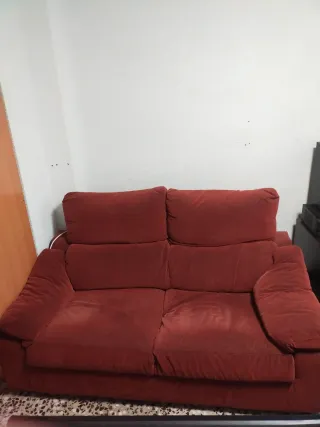 2 Sofás de tela rojos 2x0,91 1,60x0,91