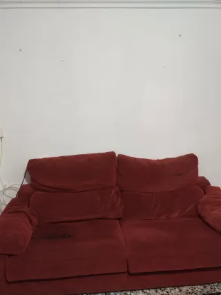 2 Sofás de tela rojos 2x0,91 1,60x0,91