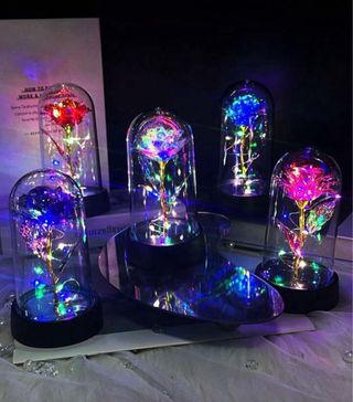 Rosa Eterna Decorativa con Luces LED