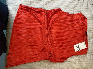 Blusa Zara Roja Plisada