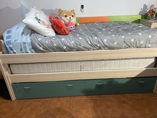 Cama nido con dos cajones amplios es de 190x90