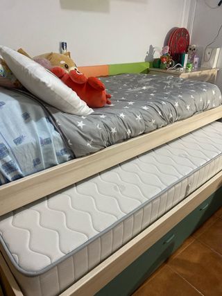 Cama nido con dos cajones amplios es de 190x90