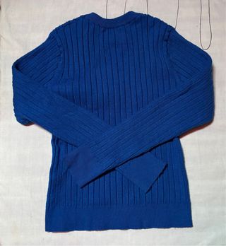 Jersey Zara canalé azul.