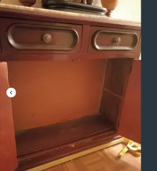 Recibidor vintage madera y mármol