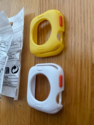 2 Fundas TPU Apple Watch 44-45mm Blancas y Amarill