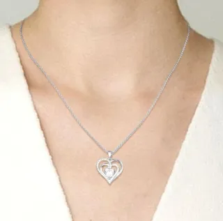 Collar Corazón Plata 925 Circonitas