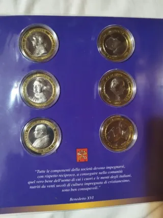 Set 7 Monete Commemorative Pontefici