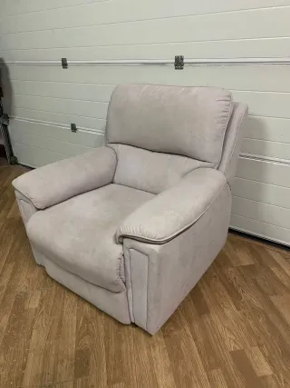 Sillón eléctrico tela beige/gris