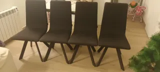 Juego de 4 sillas de comedor tela