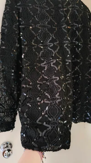 Chaqueta mujer lentejuelas negra