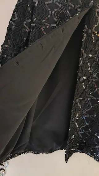 Chaqueta mujer lentejuelas negra