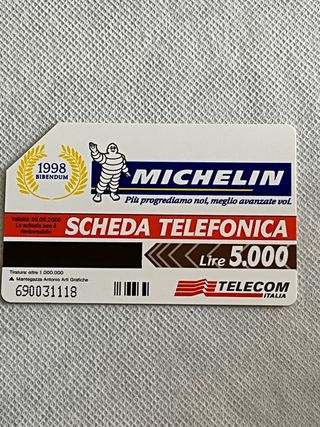 Scheda Telefono Italia Ferrari 1990 Michelin 1961
