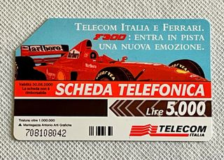 Scheda Telefono Italia Ferrari 1990 Michelin 1961