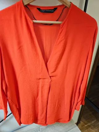 Blusa Zara Roja Talla S