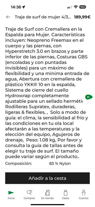 Traje neopreno Roxy negro y turquesa talla 4