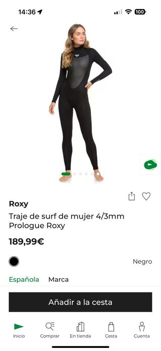 Traje neopreno Roxy negro y turquesa talla 4