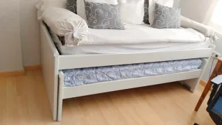 Cama nido blanca madera