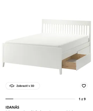 Cama blanca con cajones y cabecero