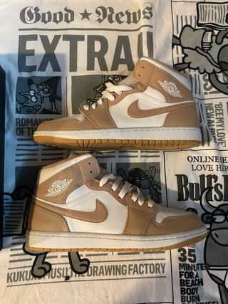 Nike Jordan 1 Mid Beige/Blanco