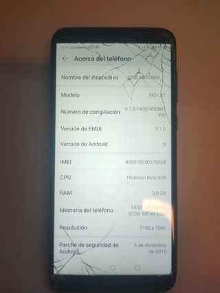 HUAWEI P SMART  "Para PIEZAS" LIBRE DE CUENTAS
