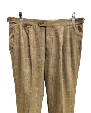 Pantaloni Zanella Principe di Galles Lana Beige L