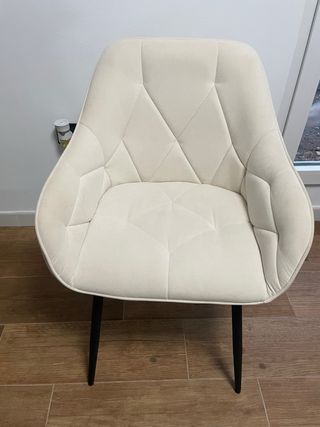 Sillas de comedor blanco crema terciopelo