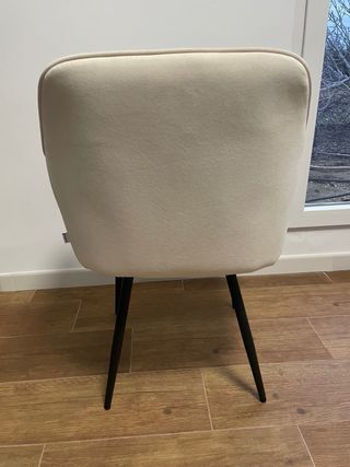 Sillas de comedor blanco crema terciopelo