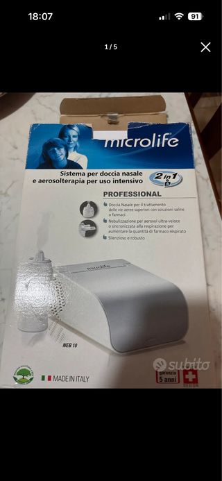 Microlife NEB 10 Aerosolterapia Doccia Nasale