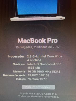 Macbook Pro 15’’ A1286 2012 Cielo Artístico