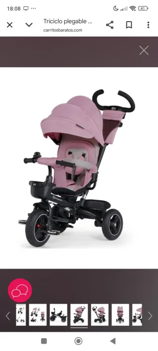 Triciclo Kinderkraft Spinstep 5 en 1 Rosa