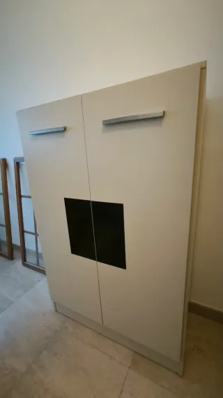 Aparador blanco madera con 2 baldas