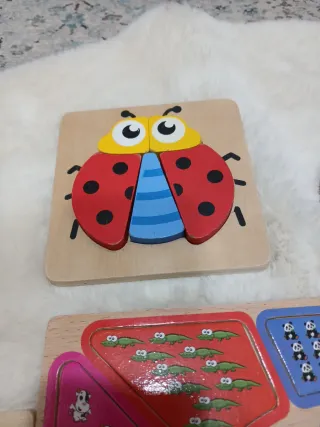 Lote Juguetes Madera Bebé Puzzles y Apilables