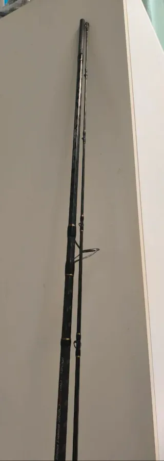 Caña y carrete de pesca