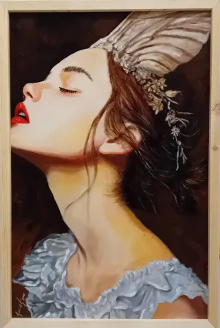 Dipinto ad olio su tela applicata su tavola 60x40