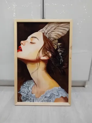 Dipinto ad olio su tela applicata su tavola 60x40