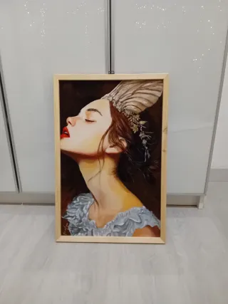 Dipinto ad olio su tela applicata su tavola 60x40