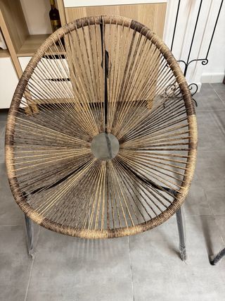 Poltrone vintage in rattan e metallo